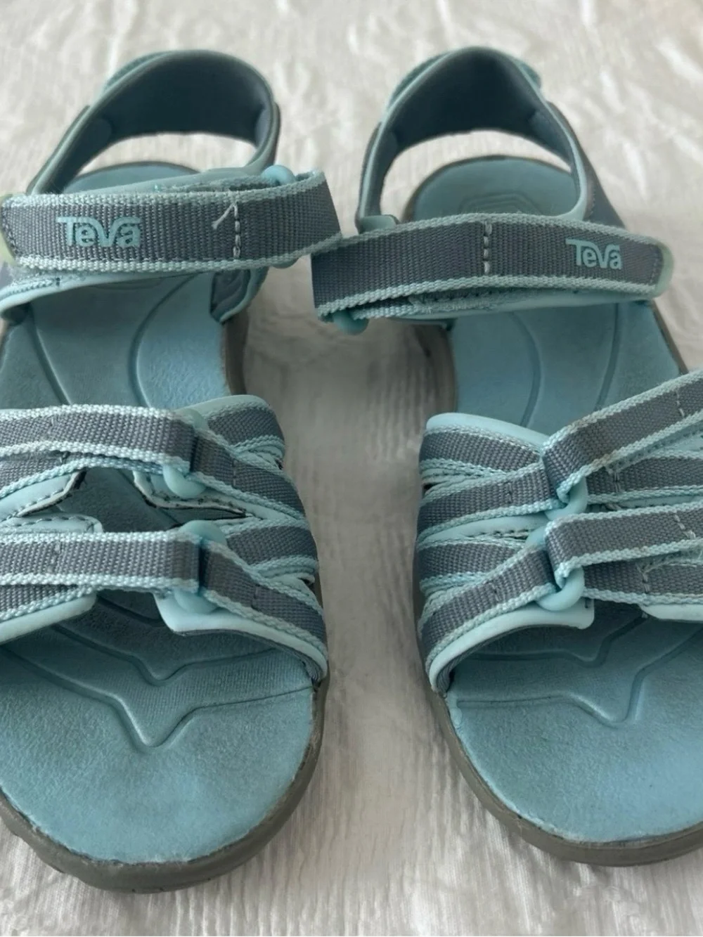 Teva Sandals, For Girls, Size 13, Color Light Blue, Gently Used.